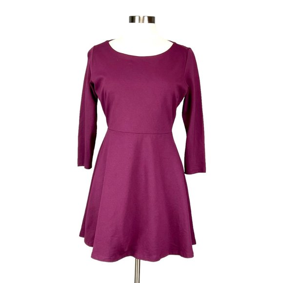 Lulus Felicity Backless Lace Skater Dress Plum Purple size Large - Picture 5 of 16